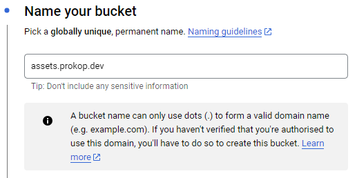 Naming bucket
